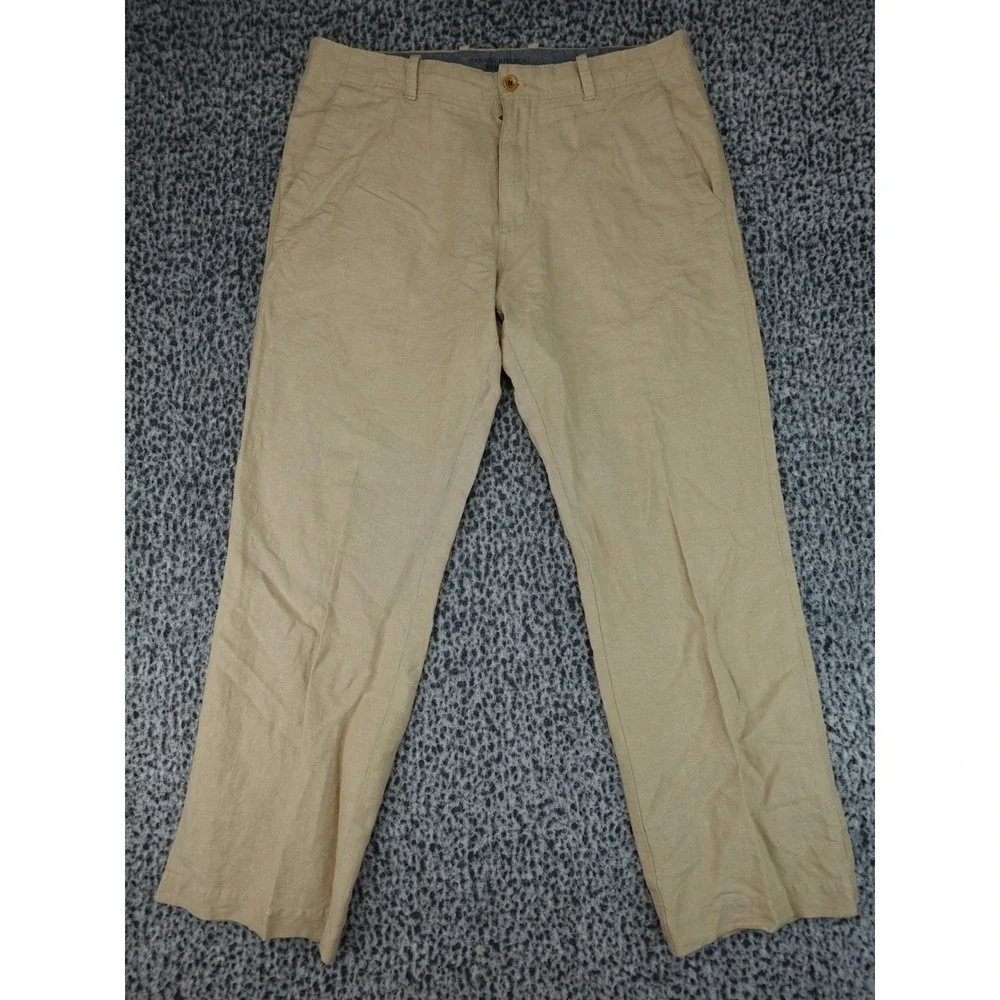 Banana Republic Pants Mens 36x32 Tan Relaxed Fit Linen Cotton Chino
